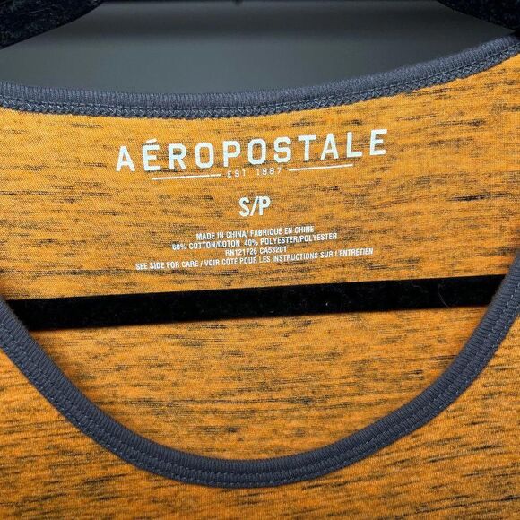 Aéropostale Orange & Gray Tri-Blend Athletic Tank Top Size S - Picture 3 of 3